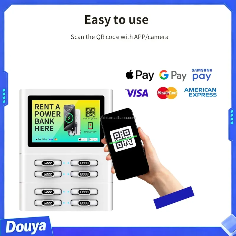 محطة شحن متنقلة بـ 8 فتحات لمس - مراجعة Vending Machine Qr Code وسعره
