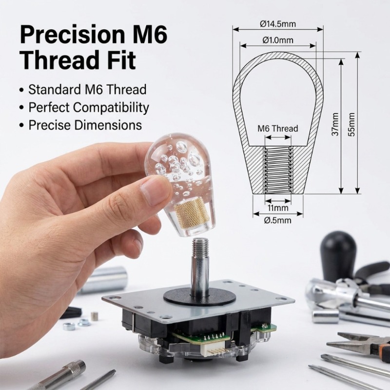 1 قطعة رأس كرة أمريكي M6 لعصا  - مراجعة Joystick Arcade Parts وسعره