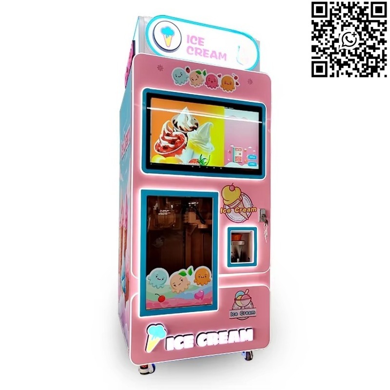 آلة بيع الآيس كريم الروبوتية ذ - مراجعة Vending Machine Qr Code وسعره